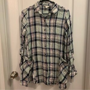 Cato plaid tunic flannel